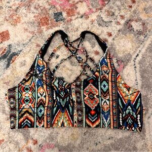 Colorful Geometric Print Women's sports bra